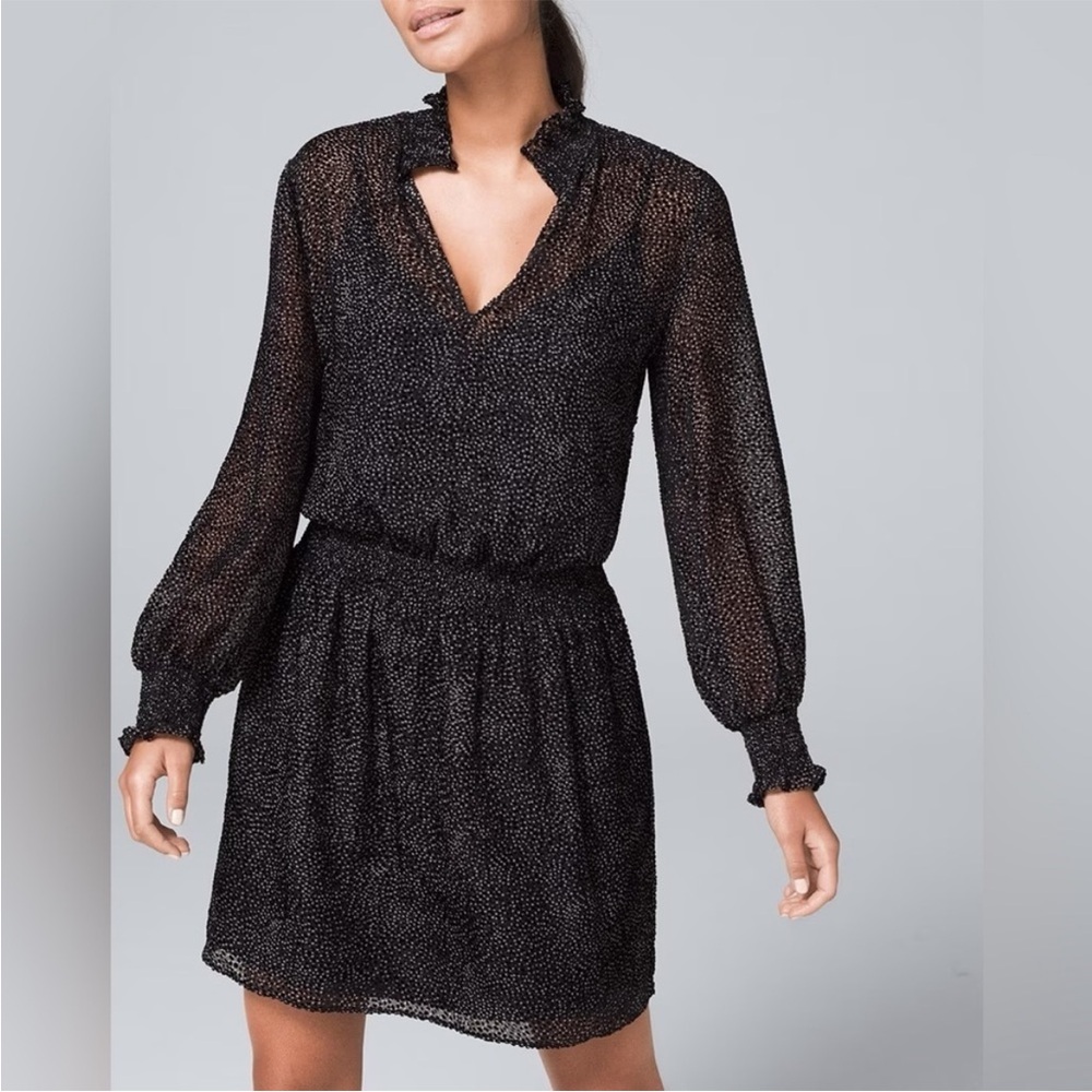 White House Black Market Black Long Sleeve Dress
